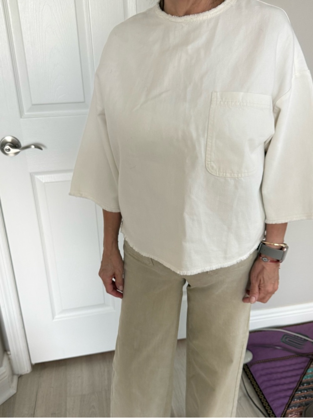 NWT TWP Ex T White Zip-Front Crewneck Top - Picture 3 of 12